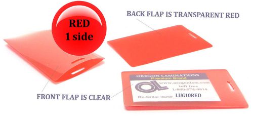 Qty 1000 red/clear luggage tag laminating pouches 2-1/2 x 4-1/4 by lam-it-all for sale