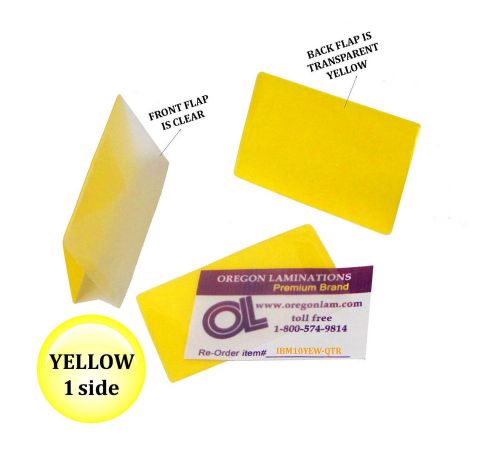 Yellow/clear ibm card laminating pouches 2-5/16 x 3-1/4 qty 25 for sale