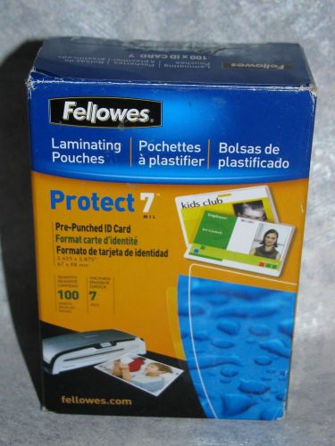 Fellowes protect 7 mil laminating pouches, id cards 100 sheets - crc52050 for sale