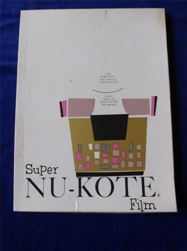 SUPER NU-KOTE FILM SHEETS ORIGINAL BOX ELECTRIC AND MANUAL TYPEWRITERS VINTAGE