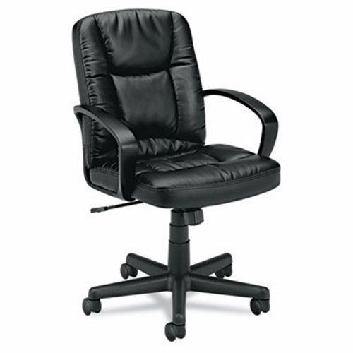 Basyx VL171 Executive Mid-Back Chair, Black Leather (BSXVL171SB11)