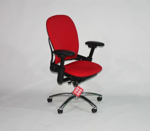 Steelcase Leap V1 recovered RED fabric Chrome Base