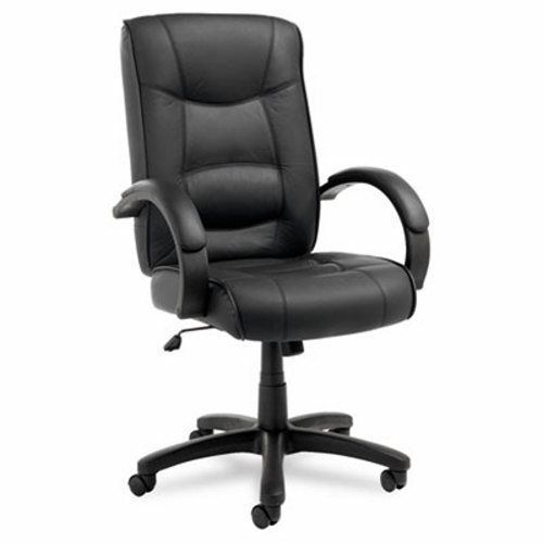 Alera Strada Series High-Back Swivel/Tilt Chair, Black Leather (ALESR41LS10B)