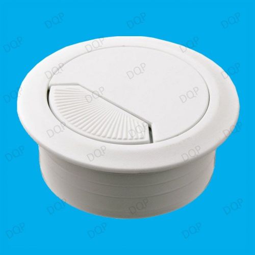 6x 60mm white pc computer desk table grommet cable outlet tidy wire hole cover for sale