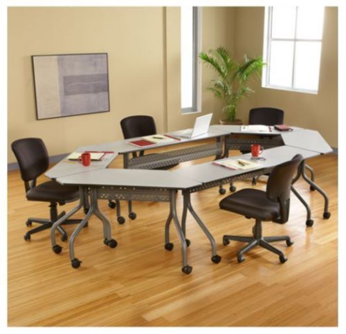 Mobile Training Table Rectangular Durable Perforated Steel Iceberg Officeworks