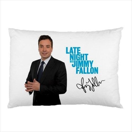 New Jimmy Fallon Autograph Late Night 30&#034; x 20&#034; Pillow Case Gift