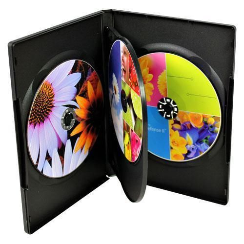 50 Black Standard 14mm Quad Quadruple DVD Disc Storage Case Holder Box Free Ship