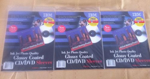 30 New IBM Photo Quality Inkjet Glossy CD/DVD Sleeves!