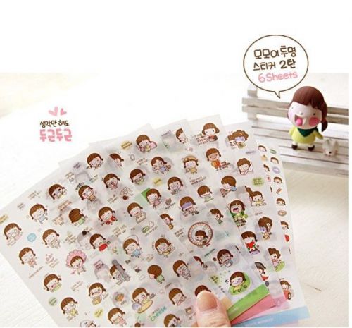 Momoi Girl Card Scrapbooking Diary Decoration PVC Sticker calendar accessory 6ps