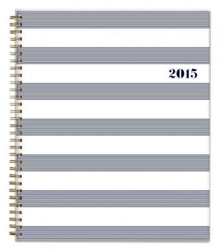 NEW! Sugar Paper 2015 Frosted Navy &amp; White Striped Large Monthly Planner Target