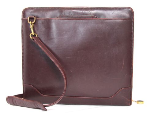 Vtg franklin quest brown genuine leather business binder briefcase shoulder bag for sale