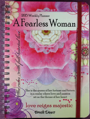2015 Weekly PLANNER Fearless Woman Brush Dance Calendar Purple Red NEW