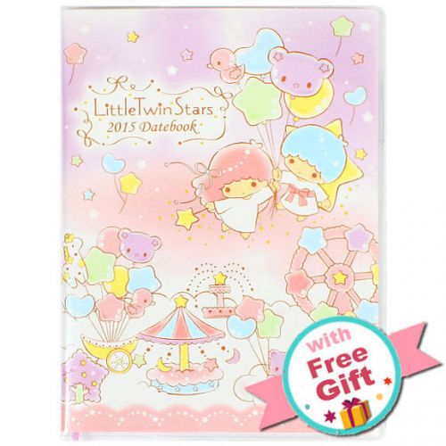 2015 Little Twin Stars Schedule Book Monthly Planner Pocket  Pink Sanrio + Gift