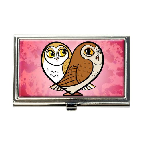Heart owls business credit card holder case for sale