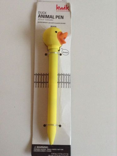 NEW Yellow Duck Pen Quacks Lights-Up Stocking Stuffer School Supplies Fun LOL