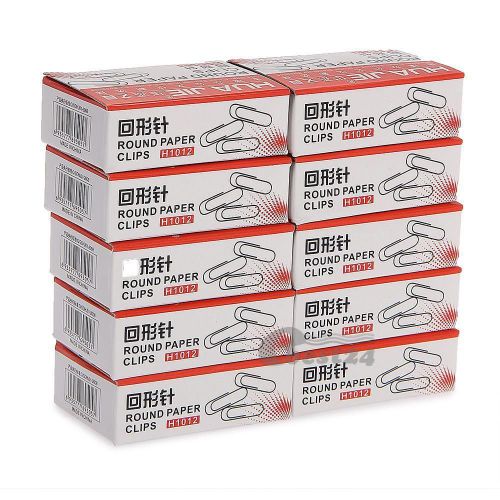 10x100pcs Paper Clips Paperclips Metal Office Supplies 2.9x0.7cm