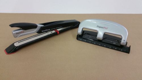 Paperpro long reach 25 sheet stapler &amp; paperpro 3-hole punch #2121 for sale