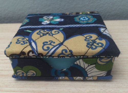 Vera Bradley Mod Blue Quilted Post it Note Holder with Post It Notes