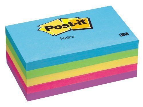 Post-it Notes In Ultra Colors - Self-adhesive, Repositionable - 3&#034; X 5&#034; (6555uc)