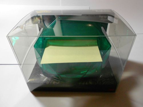 Post-it emerald diamond pop-up note dispenser w/ 3&#034;x3&#034; notes- new! for sale