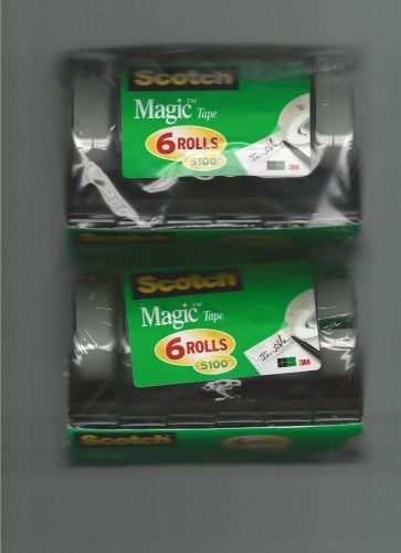 SCOTCH MAGIC TAPE 12 ROLLS 3/4&#034; X 850&#034;--WITH REUSABLE DISPENSERS--FREE MAILING