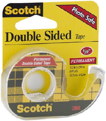 3m 6pk scotch 1/2&#034; x 250&#034; transparent double faced tape for sale