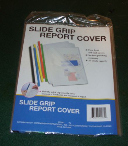 2 PACKS Slide &#039;n Grip Report Covers 20 Sheet Capacity, Clear front &amp; back covers