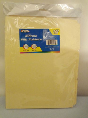 Unison Manila File Folders 10 Pak 1/3 Tabs Letter Size Paper Stock 18432 107 New