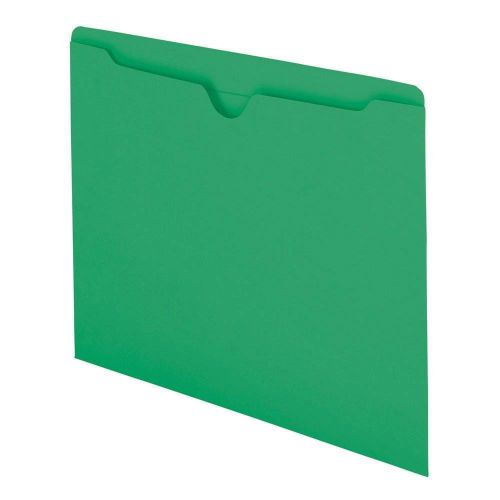 SMEAD 75503 STRAIGHT CUT FLAT FILE JACKETS  BOX 100 LETTER SIZE GREEN