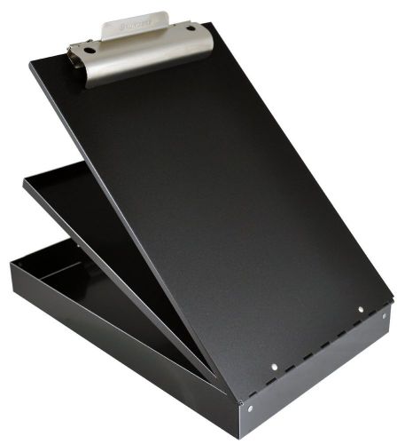 Recycled Aluminum Clipboard w Dual Tray Storage Black Dual Storage Compartment