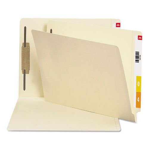 Antimicrobial one-fastener end tab folder, letter, 11 point manila, 50/box for sale