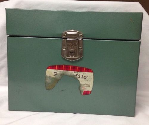 1950s Vintage Porta File GREEN Metal Box NO KEY, Hamilton Skotch Corp