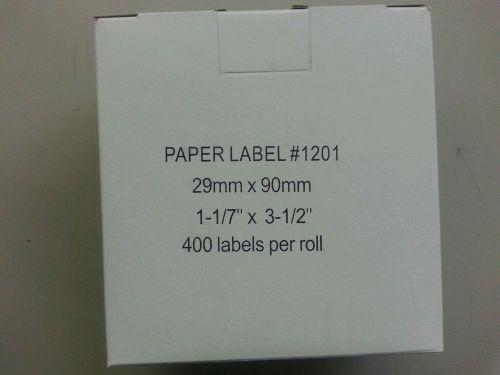 Paper Label #1201 - Brother Compatible 1-1/7 x 3-1/2 1 Roll of 400 Labels