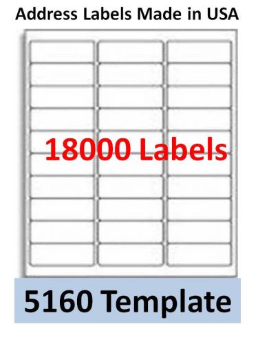 18000 Laser/Ink Jet Labels 30up Address Compatible with Avery 5160. 100 Sheets