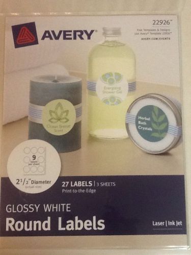 Avery Print-to-the-Edge Glossy White Round Labels, 2-1/2-Inch Diameter