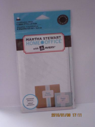 LOT 6 packs of 6 Martha Stewart Avery ID Permanent labels 3-3/4&#034;X5-3/16&#034;
