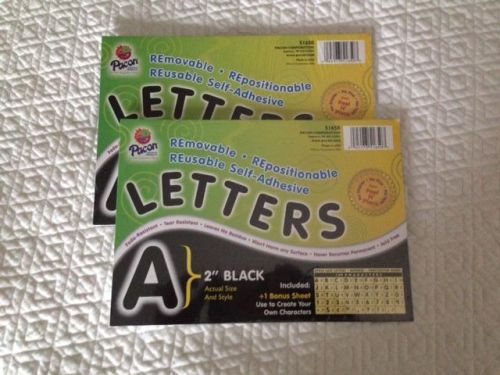 2 PKG Pacon Self-adhesive Removable Letters - 159 Character - 2&#034; Black, Booklets