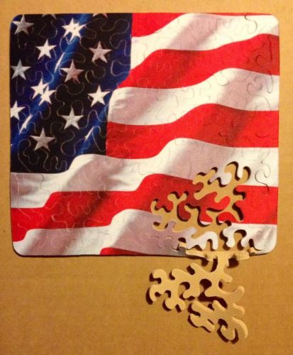 American Flag Pieceless Puzzle Computer Mouse Pad ~Patriotic Veteran Soldier~USA