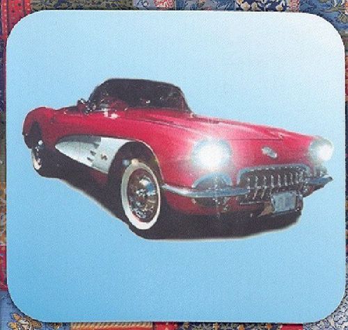 CORVETTE RED CONVERTIBLE Heavy Rubber Backed Mousepad #0743