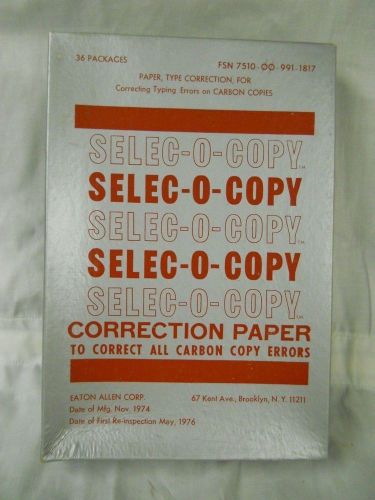 NOS PACKAGE OF SELEC-O-COPY TYPE TYPEWRITER CORRECTION FILM FOR CARBON PAPER