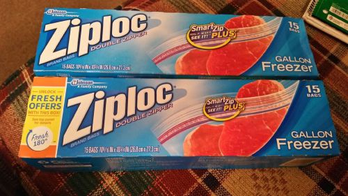 ZIPLOCK Freezer Bags Gallon 30 Count Family Size Smart Zip Plus - FREE SHIPPING0