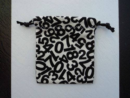 Handmade  ^^ Cotton drawstring math numbers fabric USB carry case  ^^  NEW