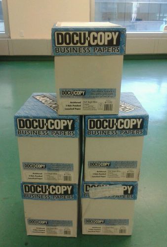 5 cases of docu-copy reinforced 3 hole punched paper 24lb  92 bright 8 1/2 x 11 for sale