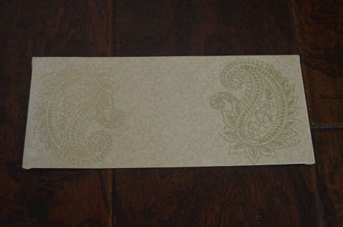 Cream and gold paisley money holder / letter envelopes (25 pieces)