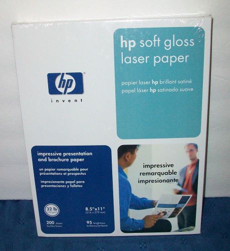 Hp soft gloss laser paper c4179a presentation and brochure 200 sheets 32lb new for sale