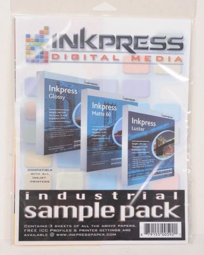 Inkpress Digital Media Industrial Sample Pack 8.5&#034; x 11&#034; 9 Sheets