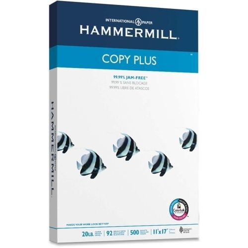 LOT OF 5 Hammermill Plus Copy Paper - 11&#034;x17&#034; -92 Bright - 500/Ream -White