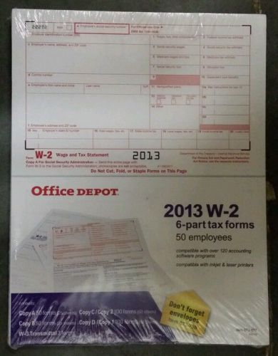 50 EMPLOYEES 2013 W-2 W2 KIT 6 PART IRS TAX FORMS WAGE/STATEMENT/INCOME/EARNINGS