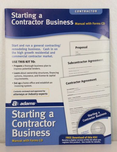 Adams Business Forms Starting A Contractor Business Forms and Instruction