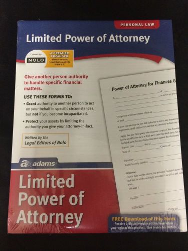 Adams Business Forms Limited Power of Attorney Forms and Instruction